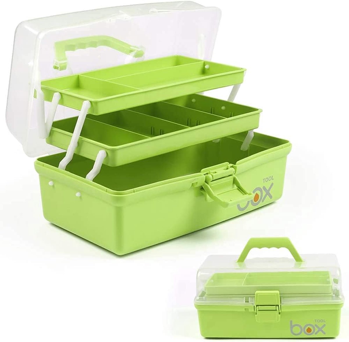 SnelShoppen - 30,5cm Drie-Laags Multifunctionele Opbergdoos Organizer - Opvouwbare Gereedschapskist, Kunst- en Knutselkoffer, Naaibenodigdheden Organi