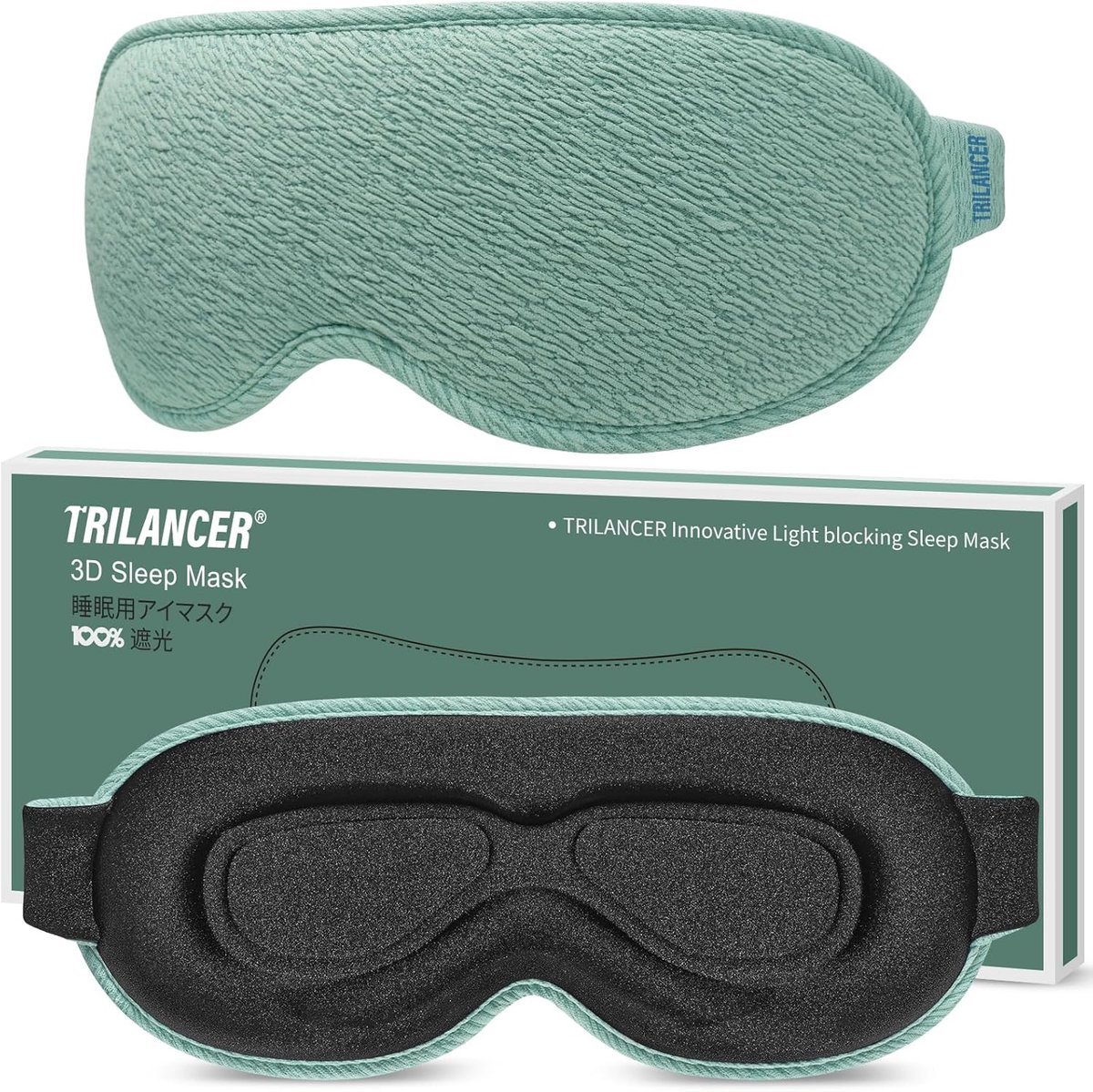 SnelShoppen - Innovatief Slaapmasker Sleep Mask voor Mannen en Vrouwen, 100% Lichtblokkerend Oogmasker, Comfortabel Traagschuim, Nachtmasker voor Slap