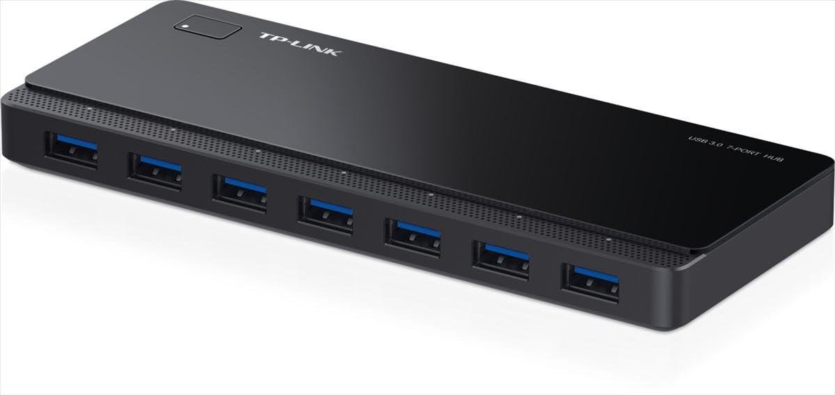 Thijox - USB 3.0 7-poorts Hub UH700 - Snelle Dataoverdracht, Compact Design, Ideaal voor Thuis en Kantoor, Zwart, Perfect voor Laptops en PC's