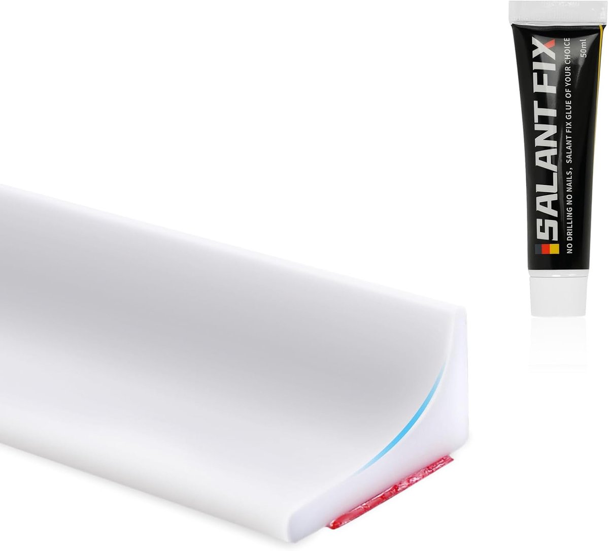 Thijox - 5 m Natte Ruimte Vloerbarrière - Doucheafdichtingsstrip met 50G Lijm - Siliconen Deurdam en Ladeafdichting - Voor Keuken en Badkamer - Verkri