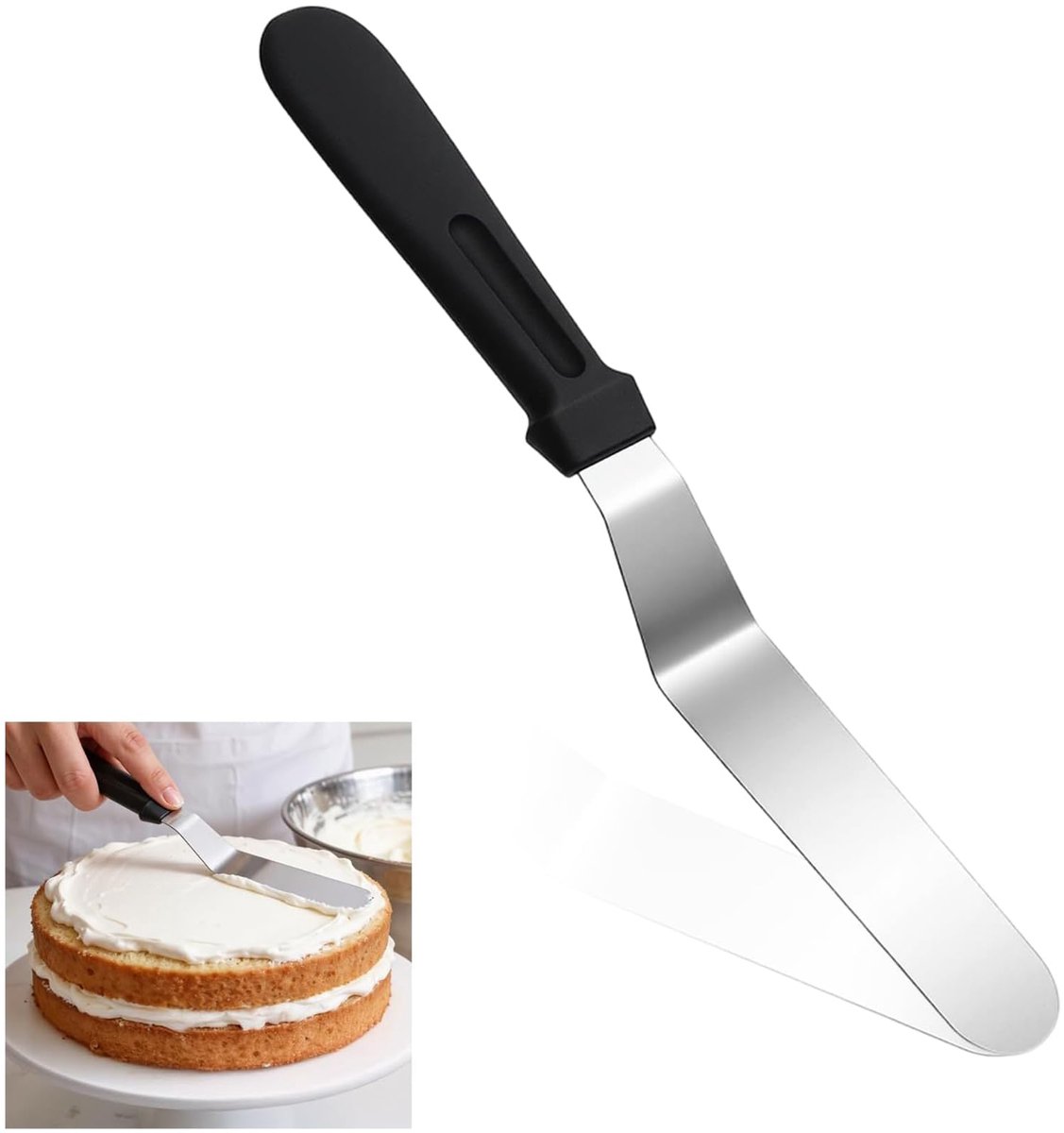 15,2 cm, hoekpalet, bakaccessoires, zwart, voor room verdelen, taart decoreren, bakkerij, keuken, huishouden, hoek taartspatel, taartgereedschap