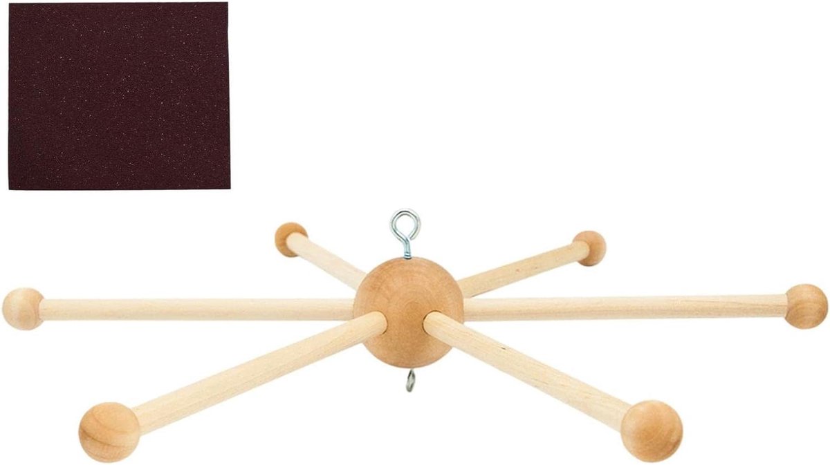 Mobiel Houten Frame - Babyhanger Wieg - Babykamer Decoratie - Natuurlijk Materiaal - Zoals Afgebeeld - Houtkleur