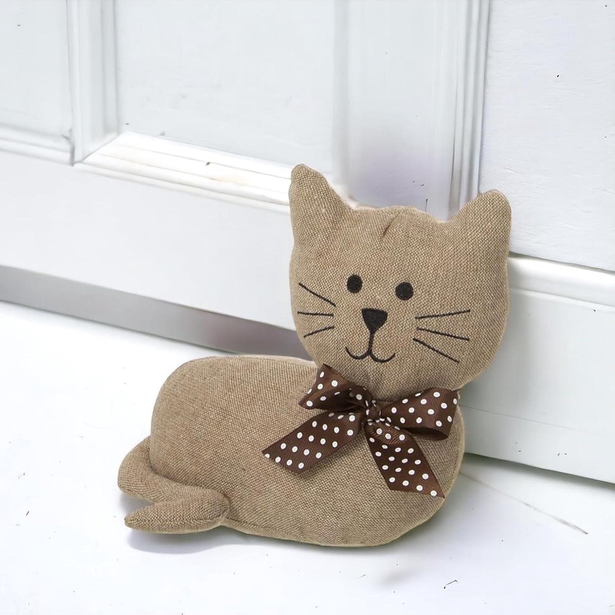 Deurstopper Kat - Vloerstopper - Deuren Open Houden - Zwaar Gevuld - 20 cm - Pluche