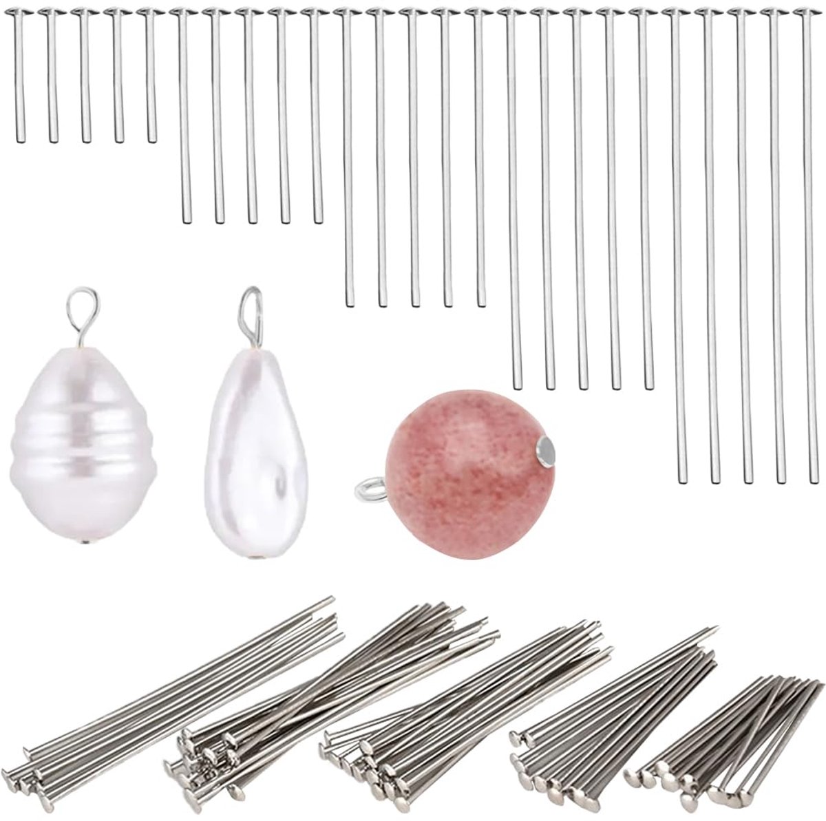 500 stuks sieraden hoofdpinnen, metalen platte kop pinnen sieradenonderdelen buigbare hangende oorbel sieradenonderdelen hoofdpinnen doe-het-zelf benodigdheden voor kralen hangende