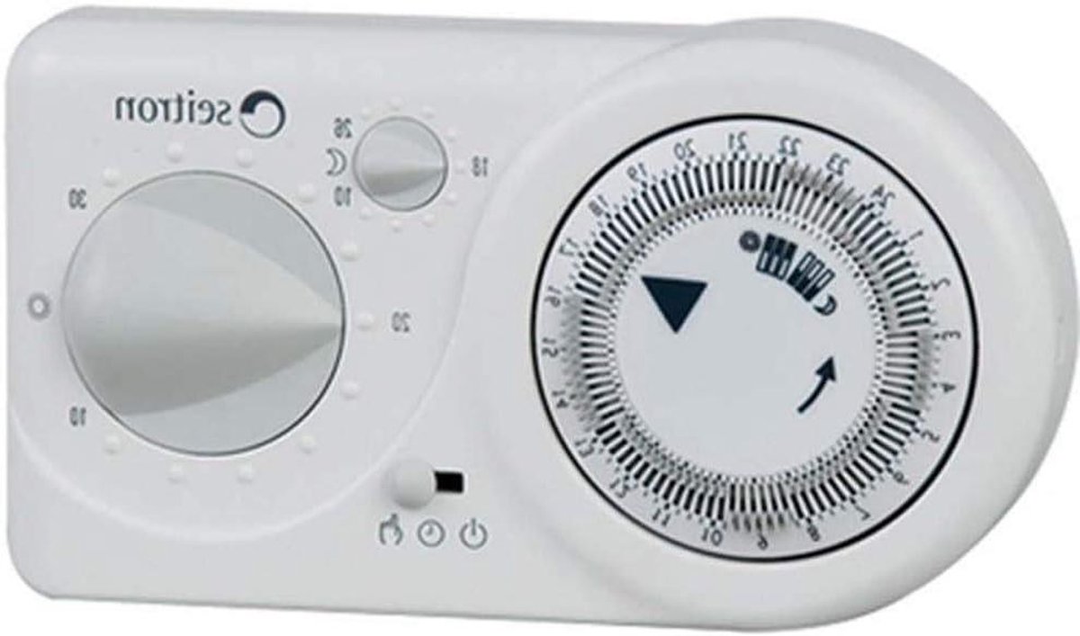 Elektronische Thermostaat - Dagaanwijzer - Temperatuur Regelen - Analoge Klokweergave - 441 Pond - Wit