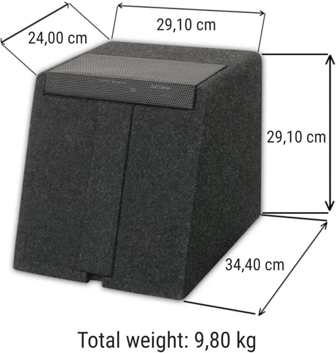 Actieve Subwoofer Kast 20cm 8 Inch Voor Auto - 300W MAX - Basreflex & Gesloten Optie – foto 4