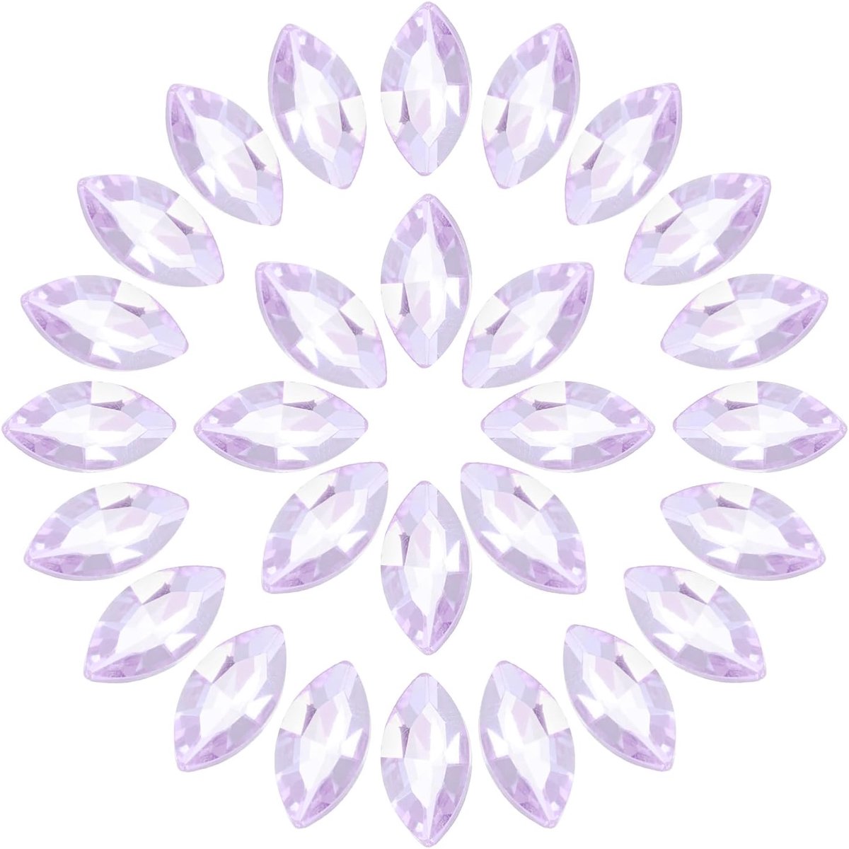 Strassteentjes, 6 x 12 mm, met puntige basis, voor knutselwerk, sieraden, kostuums, glasornamenten, lichtpaars