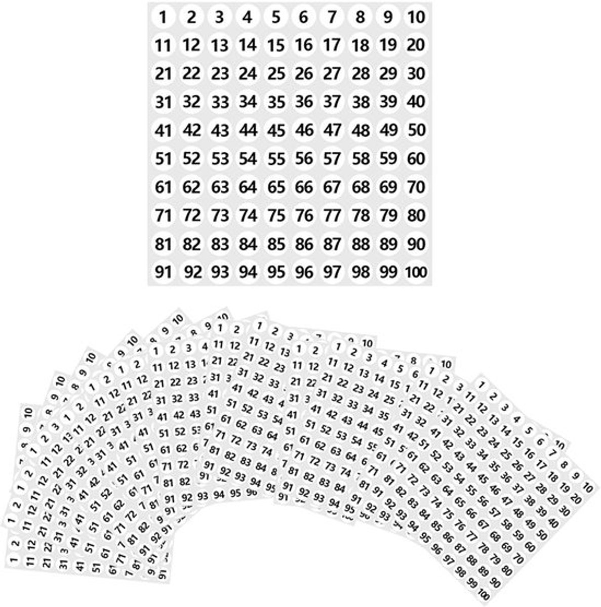 Store_7 - Cijfers - Stickers - Zelfklevend - Wit - Nummeretiketten