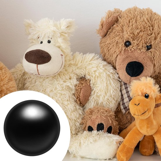 Ogen voor haken, ronde zwarte handgenaaide paddenstoelknoppen, naai- en knutselogen voor haakspeelgoed, gedrukte poppen en knuffeldieren (6 maten) — afbeelding 4