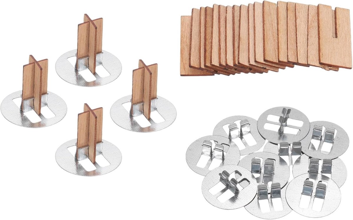 Lonten, 0,4 x 0,8 inch, natuurlijke houten lonten met standaard, kruisvorm, kernen voor het maken van kaarsen