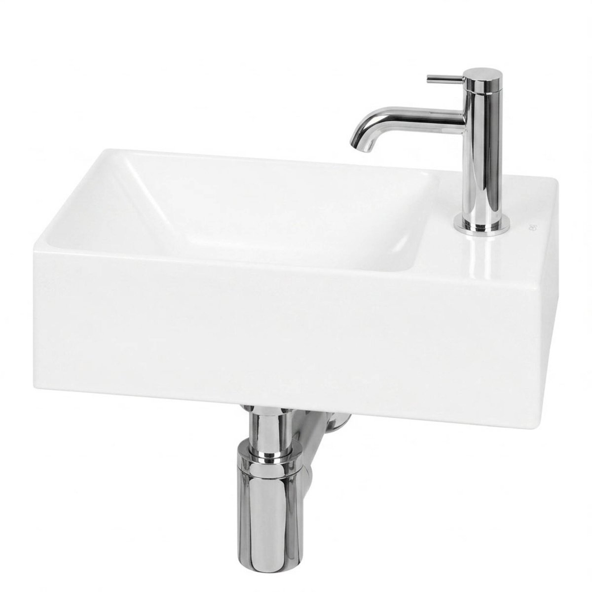 Ben Stelvio fonteinset mat wit keramiek incl. chromen kraan rechts