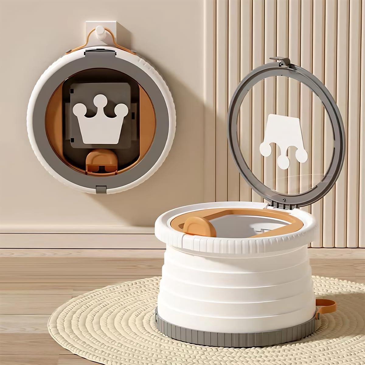 Reispotje Peuter - Draagbaar Toilet Kinderen - Zindelijkheidstraining - Opvouwbaar en Lichtgewicht - 24.8 x 24.4 x 19.8 cm - Grijs