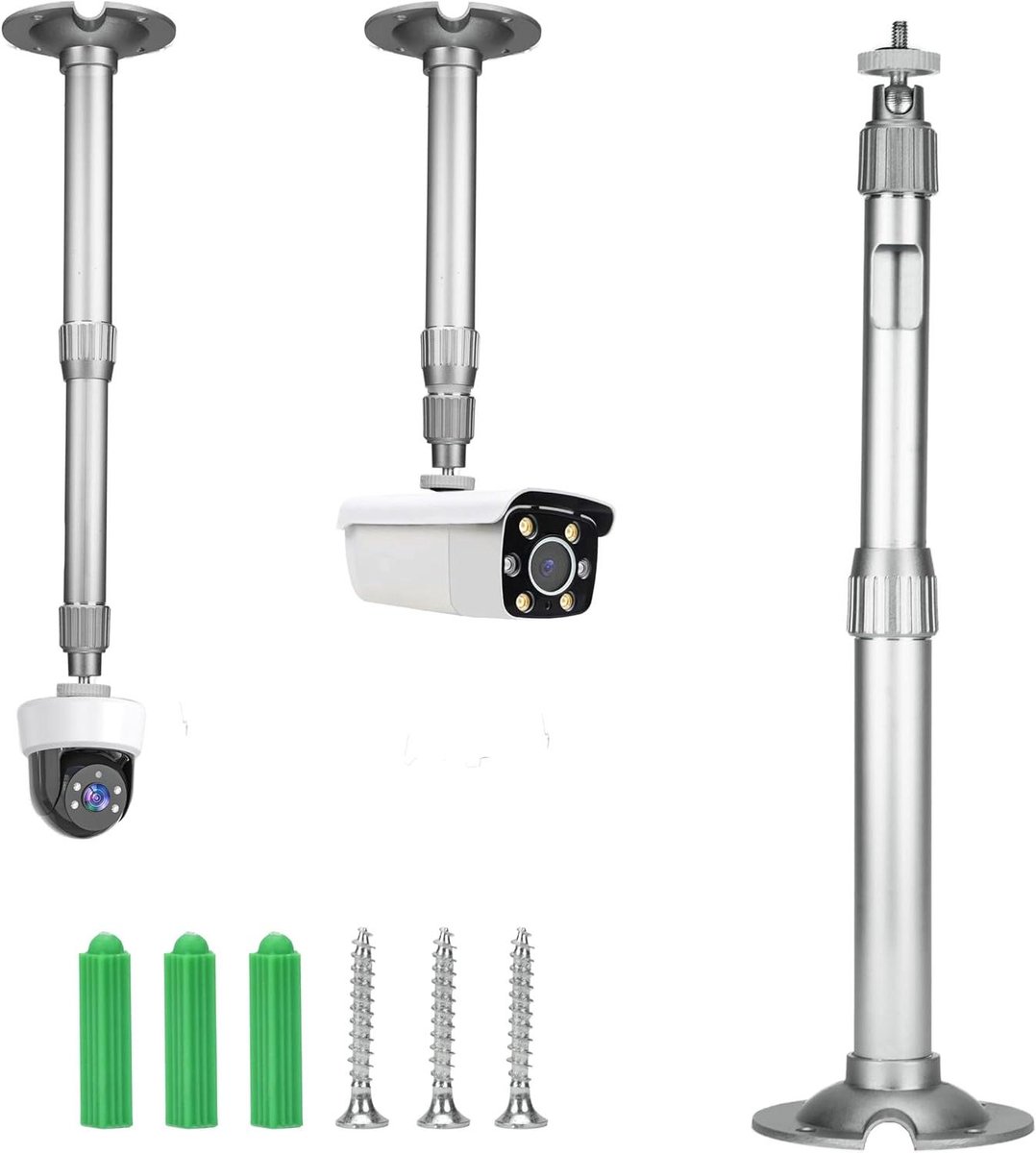 Camera Muurbeugel - Camerahouder Beveiliging - Beveiligingscamera Installeren - Verstelbare Lengte - 20-40 cm - Grijs