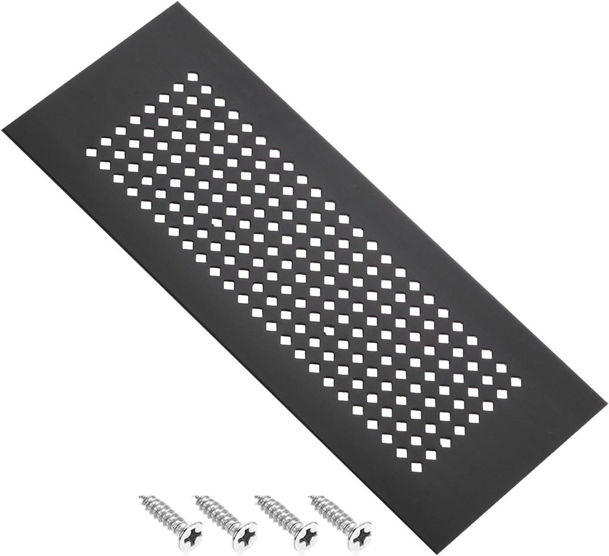 Ventilatierooster - Luchtgitter - Ventilatie Kast - Corrosiebestendig Aluminium - 20 x 8 cm - Zwart