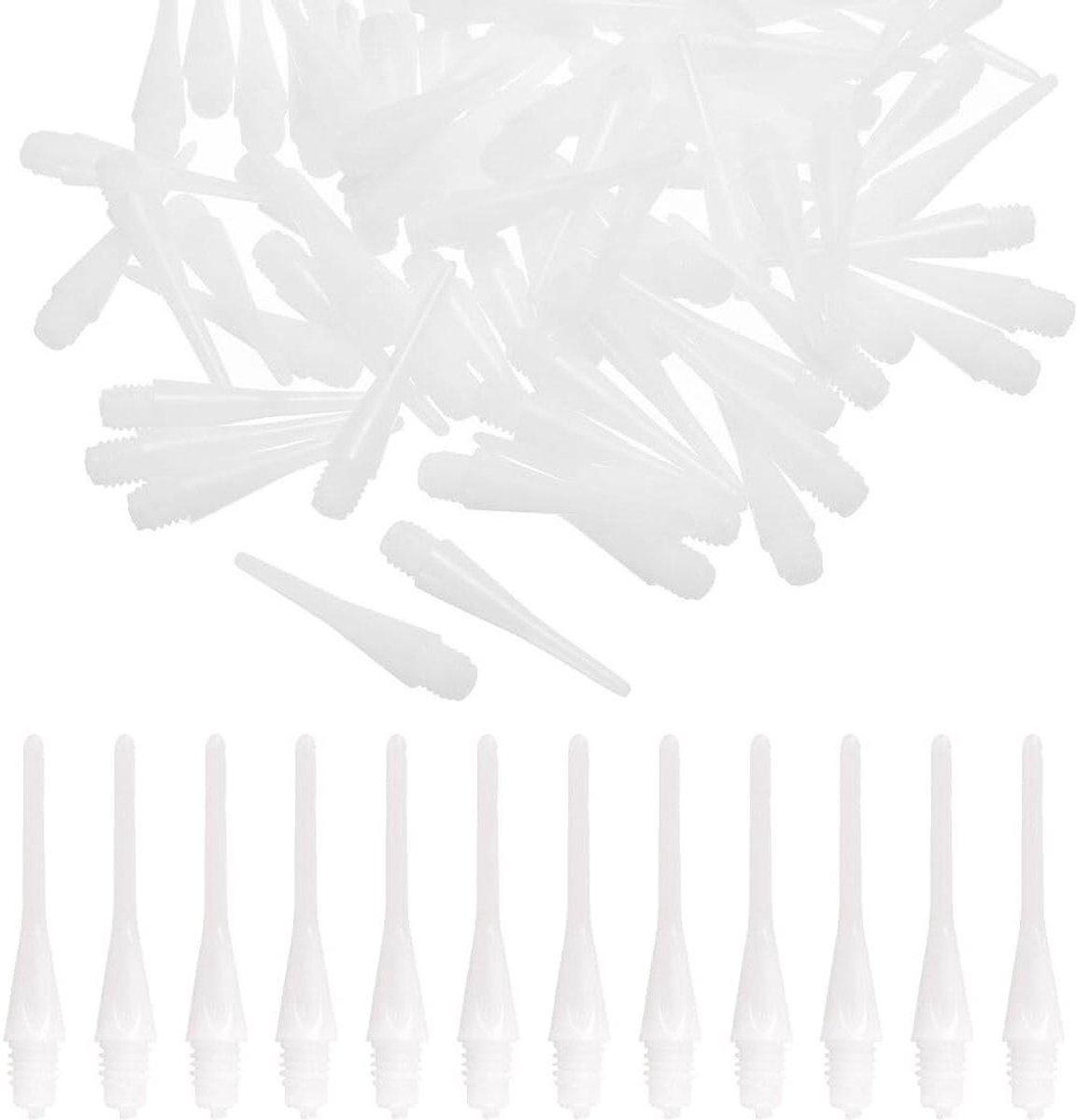 Dartpijlen Punten - Zachte Punten - Darts Spelen - 2BA Schroefdraad - 60 stuks - Wit