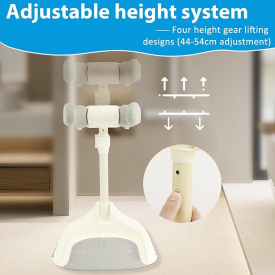 Babydouche Standaard - Badondersteuning Kind - Veilig Baden - 4-traps Verstelbaar - 44-54 cm Hoog - Grijs — afbeelding 3