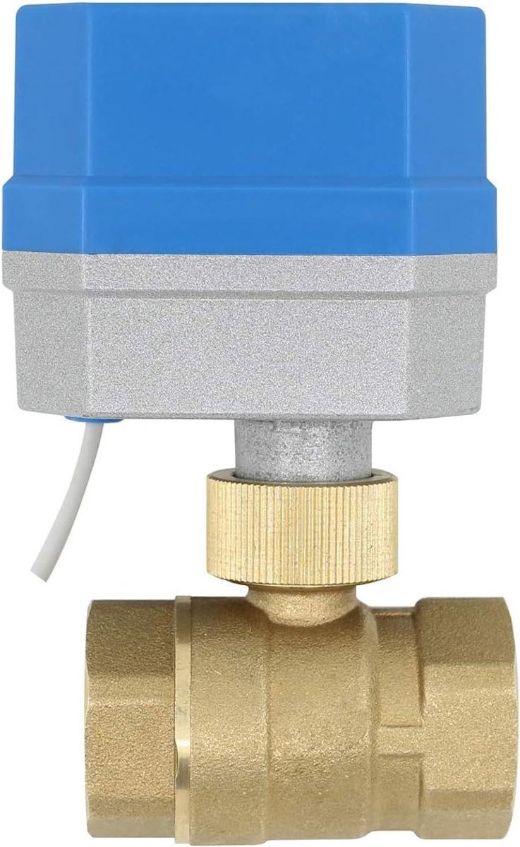 Motorized Kogelklep - Elektrische Klep Messing - Waterleiding Automatiseren - Messing Constructie - DN20 3/4 inch - Zilver