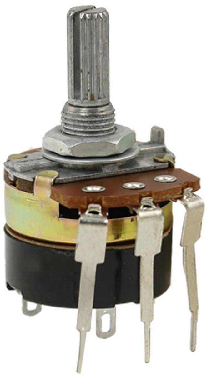 Variabele Weerstand - Regelaar - Elektronica Aanpassen - Lineaire Taper - 6mm Schacht - Zilverkleurig