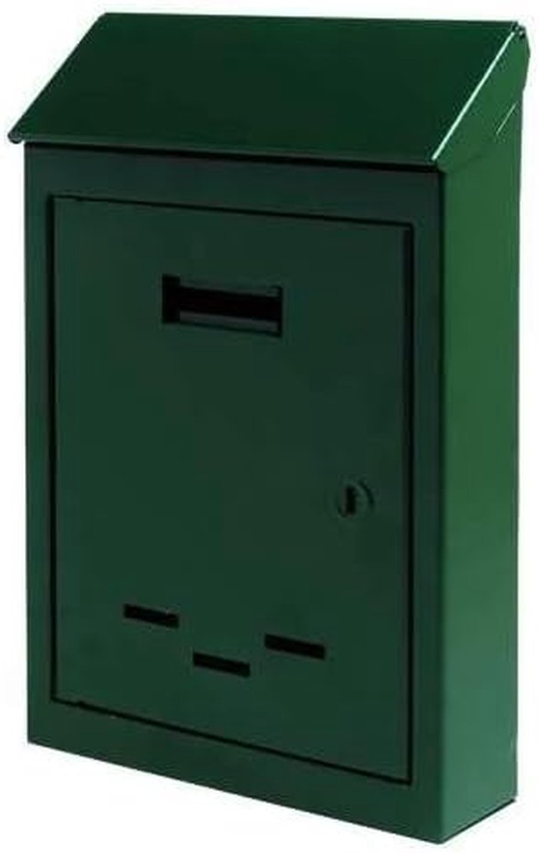 Brievenbus blik - Postopvang - Post ontvangen - Epoxygelakt staal - 20 x 6 x 30 cm - Grijs