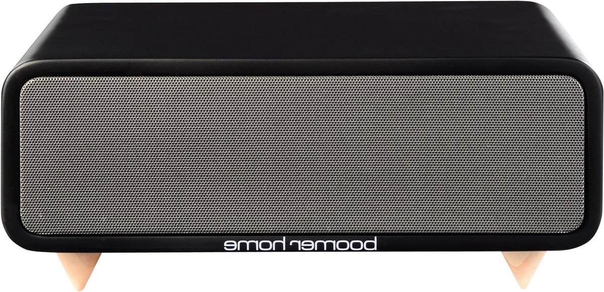 Draagbare speaker - Bluetooth box - Muziek streamen - Houten behuizing - 30 watt - Zwart