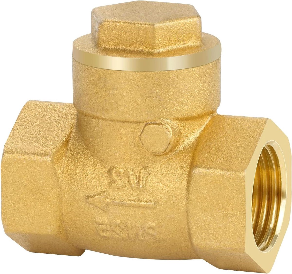 Kogelkraan - Terugslagklep Messing - Waterleiding Aansluiten - Interne Schroefdraad - 1/2 Inch - Messing