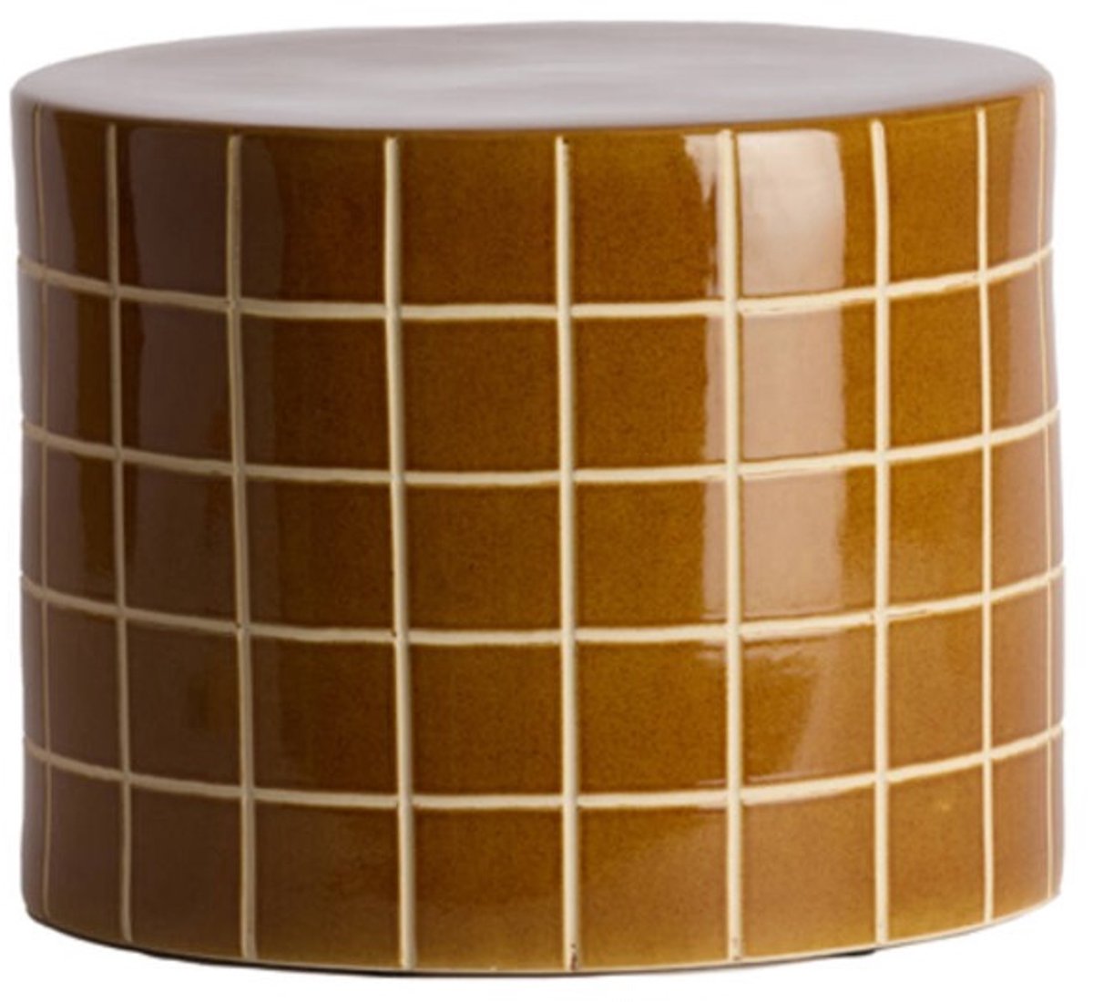 Light & Living Light&living Bijzettafel Ø42x34 cm MAUCHO keramiek cognac+crème Bruin