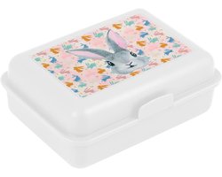 Kinder Lunchbox - Broodtrommel Snacks - School Uitjes - Vaste Sluiting - 17.8 cm - Konijn