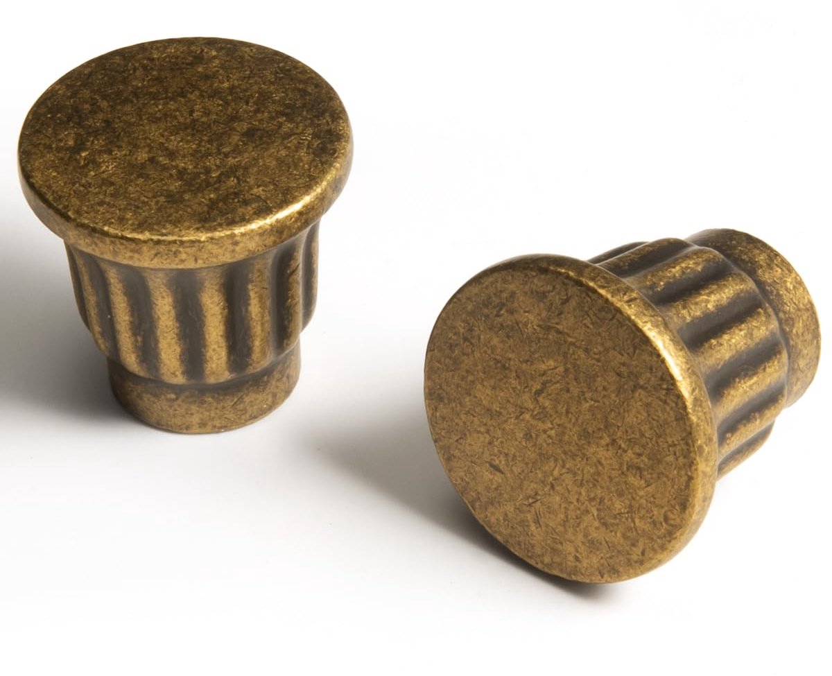 messing kastknoppen Klassieke vintage platte ladentrekkers Zinklegering ladenknoppen Keukenkast Badkamer Dressoir Kast Hardware Handgrepen (2, Antiek Messing, Knop)