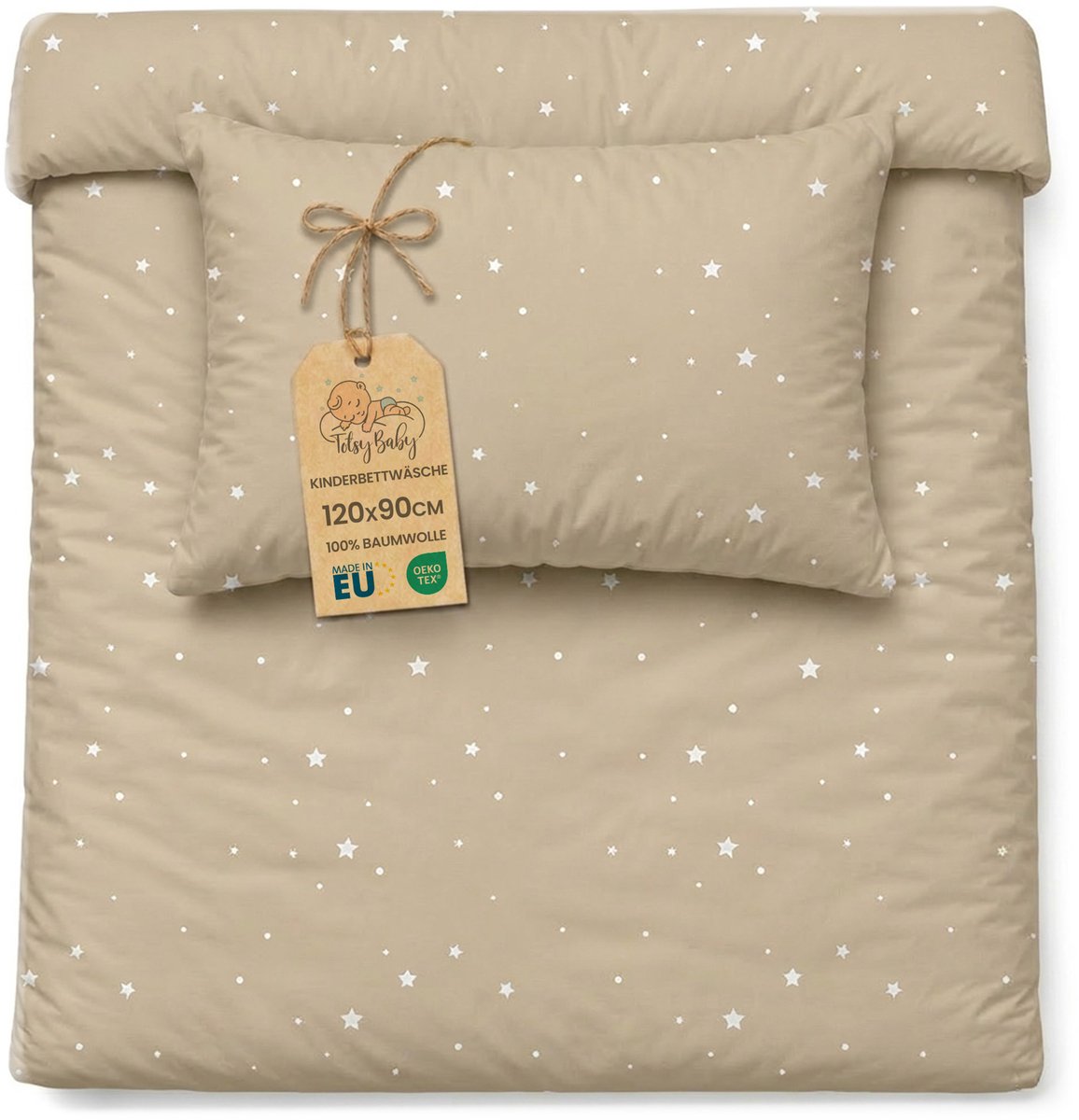 Dekbedovertrek voor ledikant baby 90x120 cm - Katoen dekbedhoes voor kind bed Set Dekbedzak 90 x 120 cm En Kussensloop 60 x 40 cm Oeko-Tex