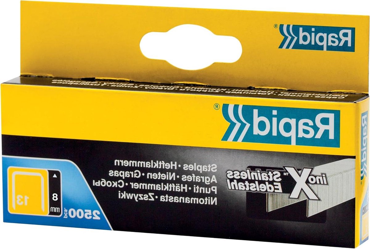 Metaal nietjes - Fijndraad nietjes - Bevestigen op hout - Roestvrij staal V2A - 8 mm 2500 stuks - Metaal