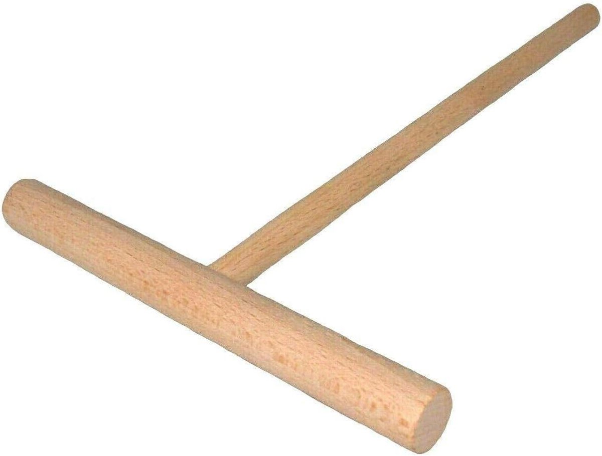 Houten Beslagspreider - Pannenkoek Tool - Pannenkoeken Bakken - Professionele Stabiliteit - 14cm Breed - Bruin