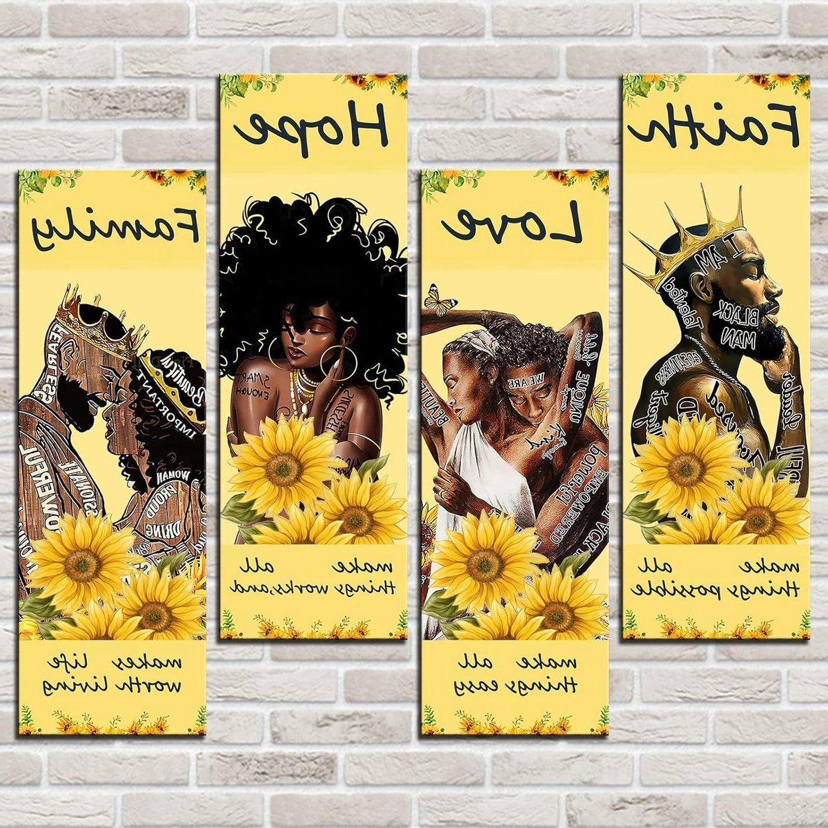 Houten Bord Decoratie - Wanddecoratie Plaquette - Huis Aankleden - Rustieke Textuur - 30 x 10 cm - Geel
