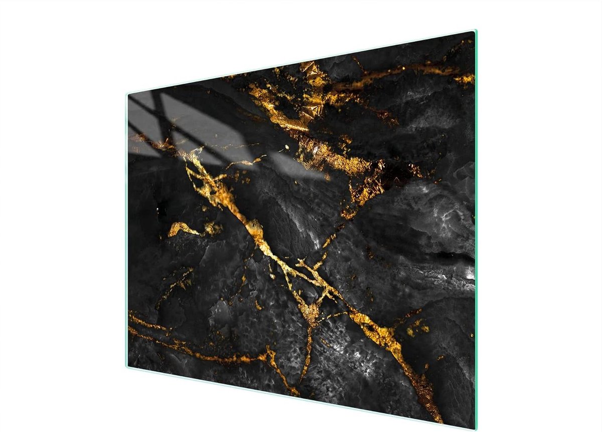Glazen fornuisafdekking - Snijplank Werkplekbeskermer - Keukenbescherming - Gehard glas - 52 x 40 cm - Marmer