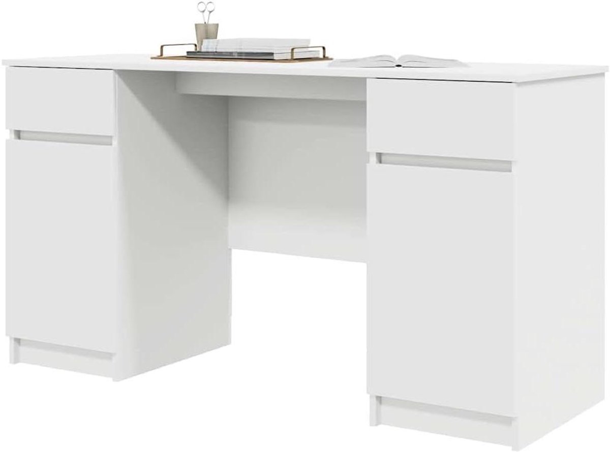Bureau met Lade - Schrijftafel Werkplek - Thuiswerken Organiseren - Bewerkt Hout Matte Finish