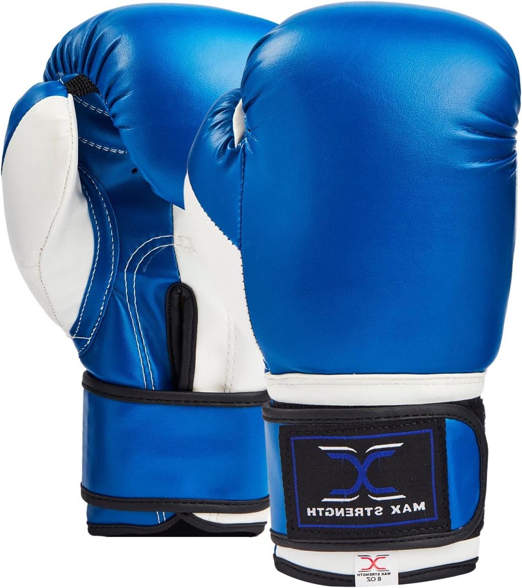 Bokshandschoenen - MMA-wanten Trainingshandschoenen - Sparring en Training - Drievoudig Gelaagd Schuim - 8 oz - Blauw/Wit