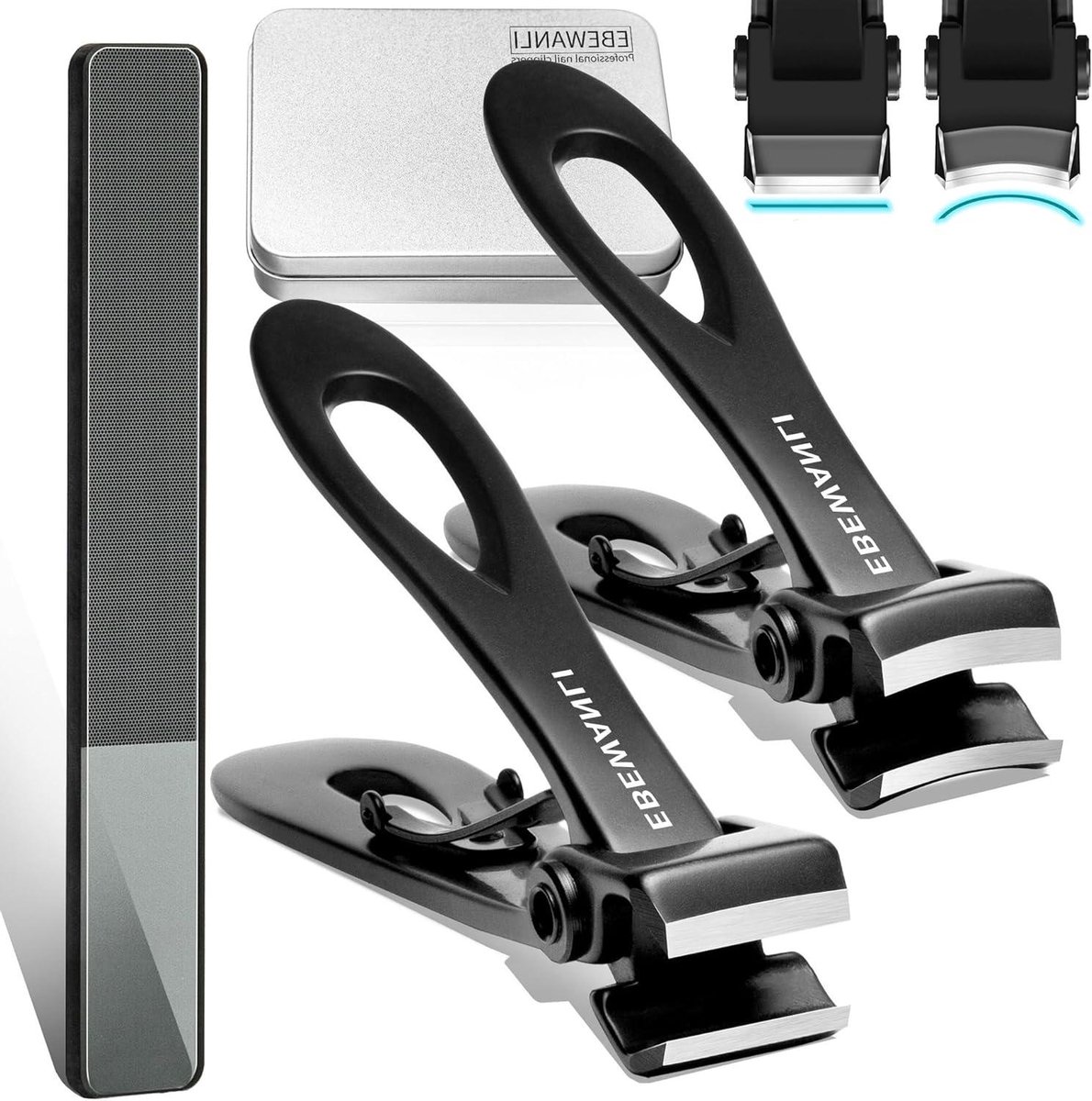 Teennagelknipper Set - Nagelknipper Dikke Nagels - Nagelverzorging Thuis - Brede Kaakopening - 1011 x 681 x 239 cm - Zwart