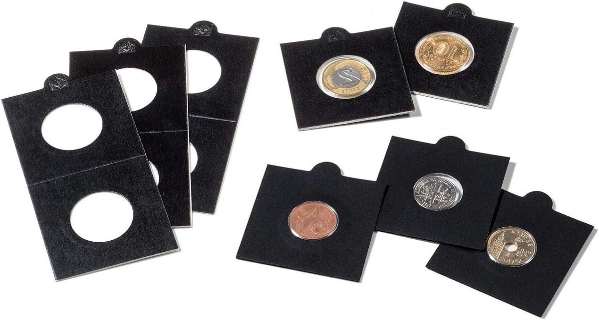 Munt Hoesjes - Munt Beschermers - Munten Verzamelen - Zelfklevend - 375 mm - Zwart