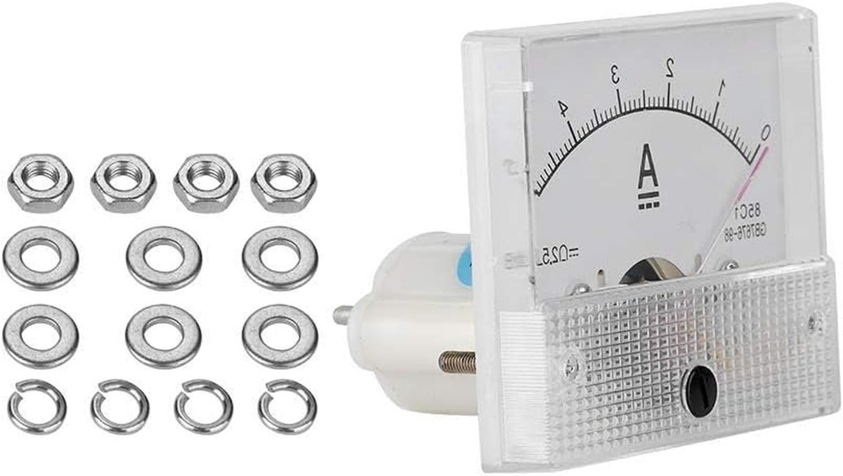 Analoge Voltmeter - Paneelmeter Stroommeter - Circuit Testen - Hoge Nauwkeurigheid - DC 0-5A - Wit