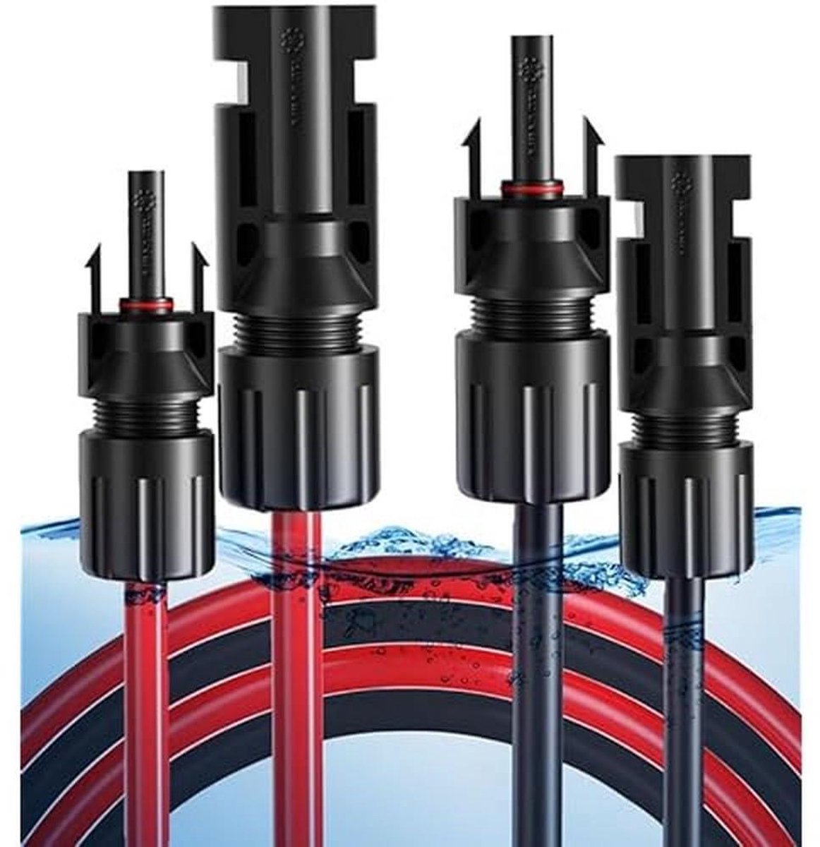 Solar Verlengkabel - PV Kabel - Zonne-energie Aansluiten - Voorgemonteerde Stekkers - 1 Meter - Rood/Zwart