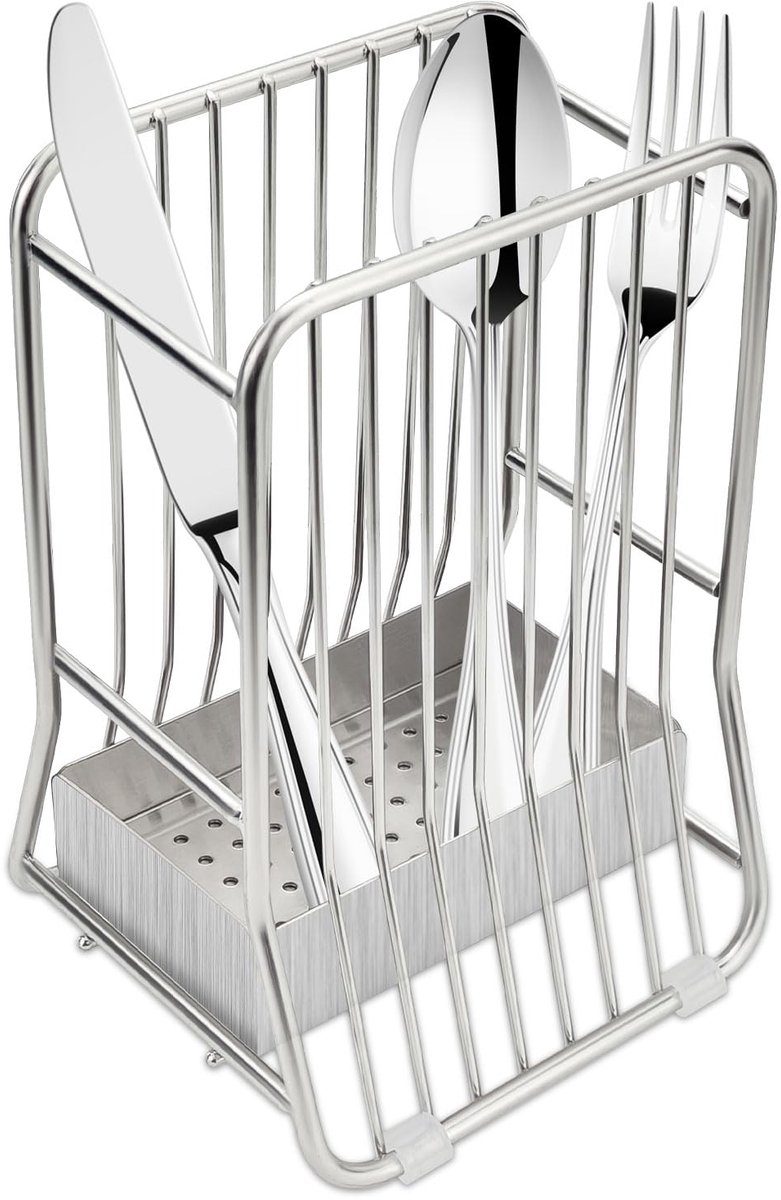 304 RVS Keukengerei Houder voor Teller, Bestek Bestek Zilverwerk Caddy, Gebruiksvoorwerp Droogrek Afdruiprek Mand Organizer voor Eetstokje Lepel Vork Mes