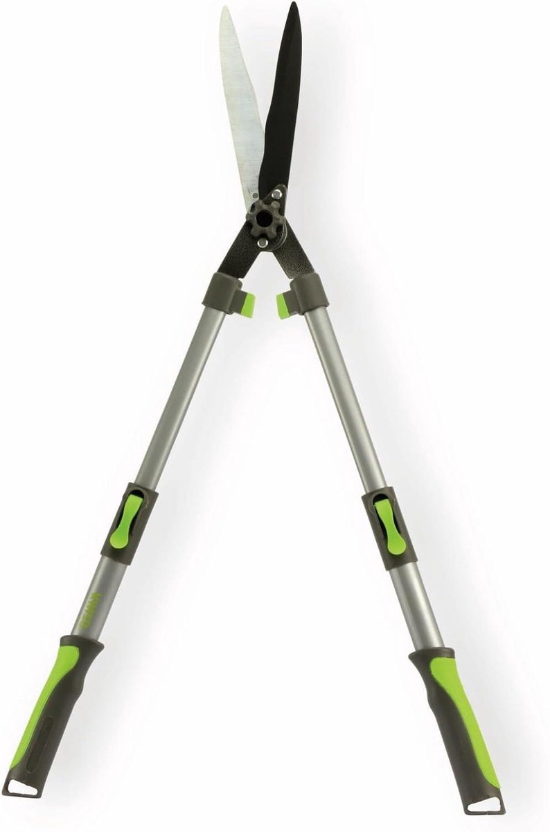 Uittrekbare Heggenschaar - Struikschaar Snoeischaar - Tuinonderhoud Uitvoeren - Anti-aanbaklaag Bladen - 65-87 cm - Groen Grijs