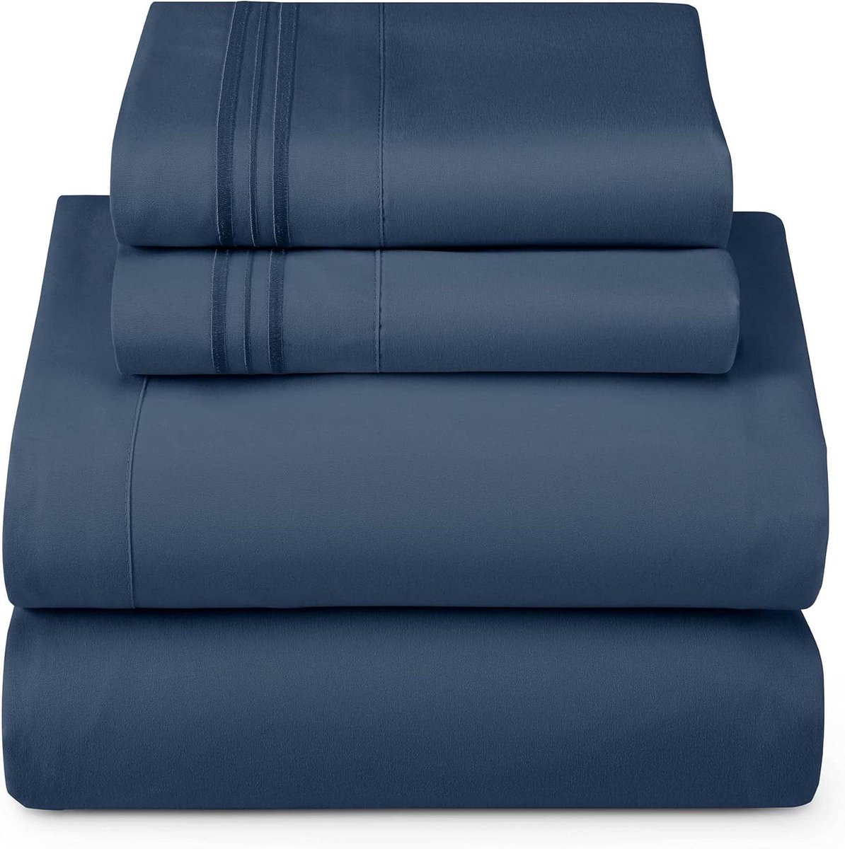 Hoeslaken Set - Diepe Zak Lakens - Comfortabel Slapen - Vlekbestendig Ademend - 4 Delig - Marineblauw