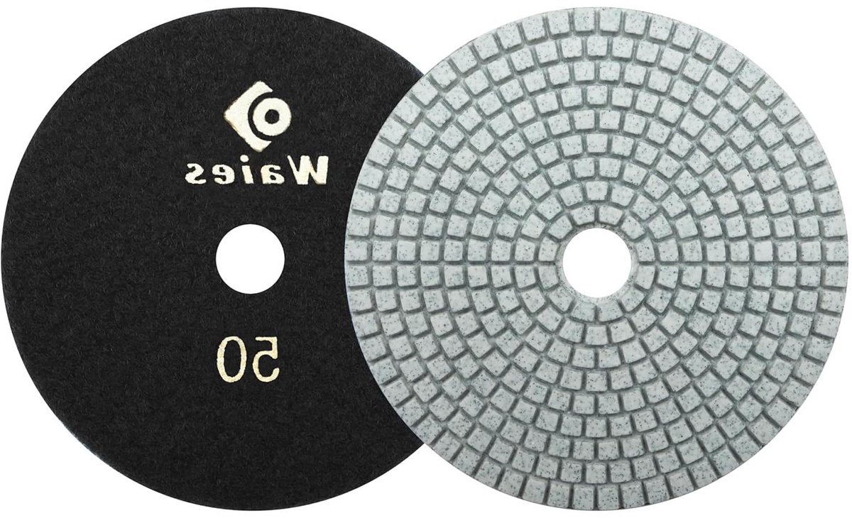 Diamant Schuurpad - Schuurschijf Polijstpad - Vloeren Polijsten - Nat/Droog Gebruik - 125 mm - Grijs