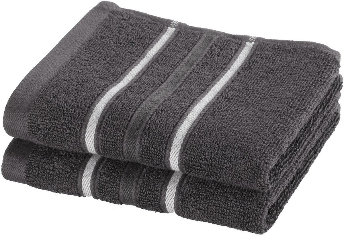 Moodit Gastendoekjes Empress - Dark Grey - set 2 stuks - 30 x 50 cm - 100% Katoen
