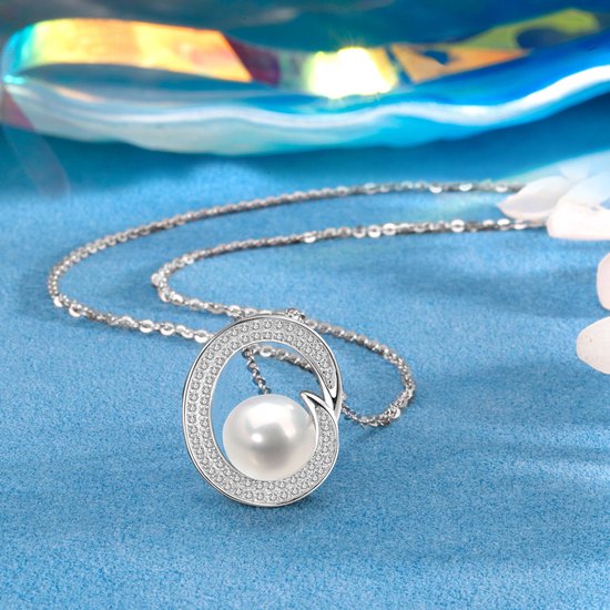 Verjaardagscadeau voor vrouwen echtgenote-natuurlijke zoetwater gekweekte parelketting -Moederdag geschenken voor moeder- verjaardag Valentijnsdag cadeau voor vrouwen, moeder, vrouw, haar, 9-10 mm — afbeelding 2