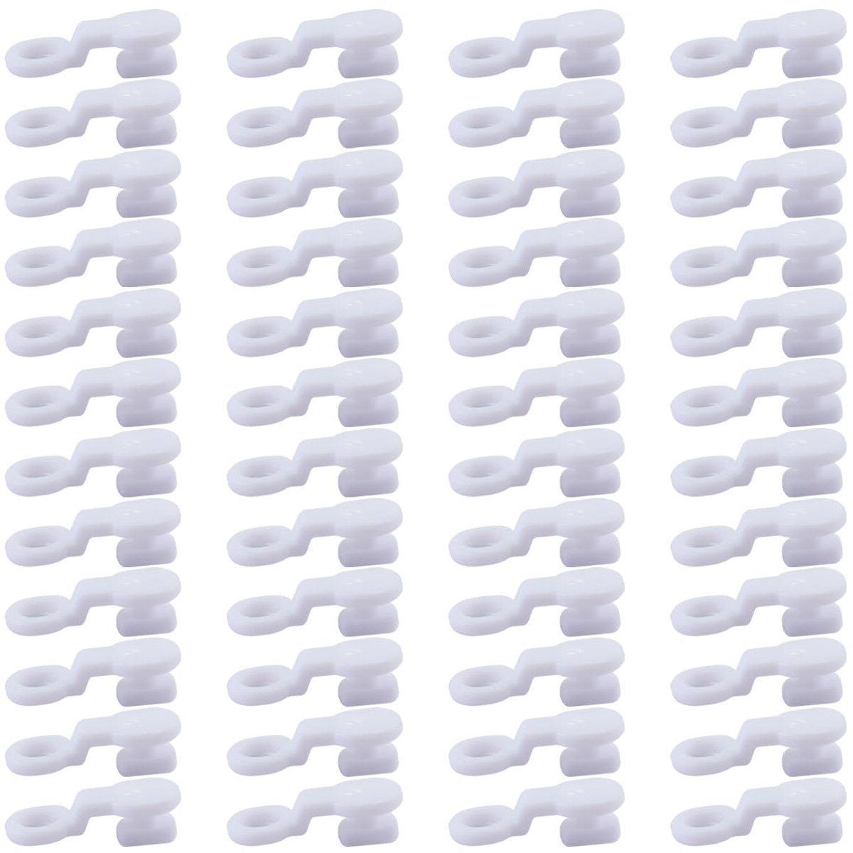 50 stuks gordijnhaken van kunststof, gordijnrailglijders, voor caravans, woonkamer, badkamer, keuken, kunststof, wit