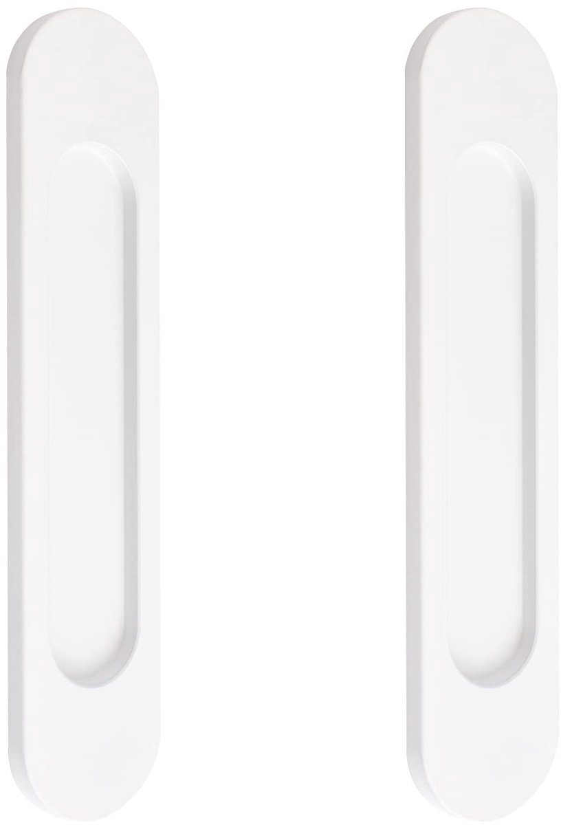 18CM Zelfklevende Ovale Schuifdeurgrepen, 2 stuks Warm Wit Aluminium Legering Vlak Trekgreep Zonder Gat voor Schuifdeurvensters Kasten