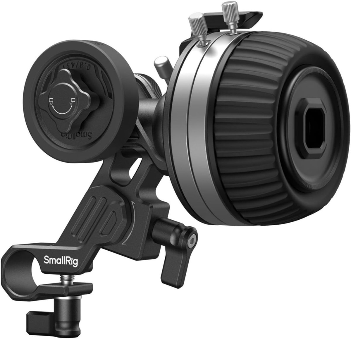Mini Follow Focus met A/B Stops, 15mm Bar Clamp en Afneembare Timing Belt voor DSLR en Spiegelloze Camera's, Geschikt voor Lenzen tot 114mm