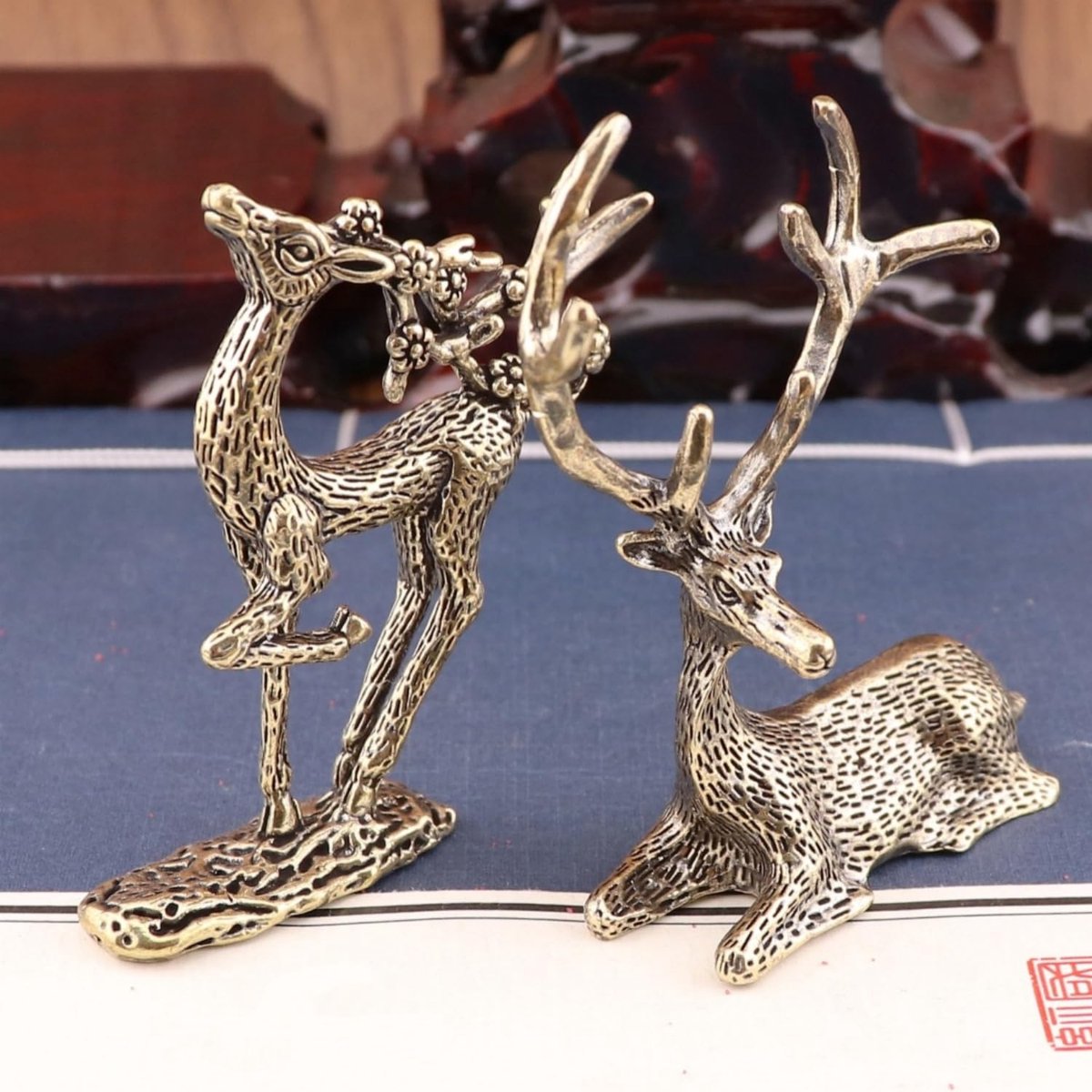 elandbeeld van messing, decoratieve dierenfiguur voor thuis en op kantoor