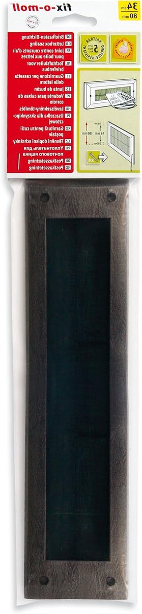 Brievenbusklep - Postklep deur - Briefpost ontvangen - Zonder spoelbak - 34 x 8 cm - Bruin